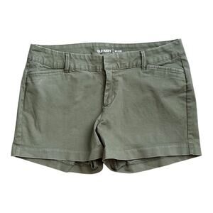 Old Navy Pixie Shorts Womens 6 Olive Green Chino Stretch Flat Front Casual